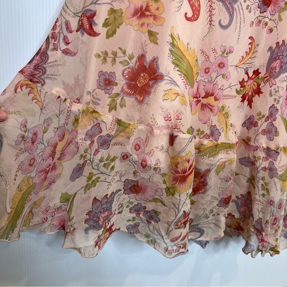 vtg JONATHAN MARTIN 100% Silk Parsley Floral Midi Dress. Size Medium - Picture 3 of 10